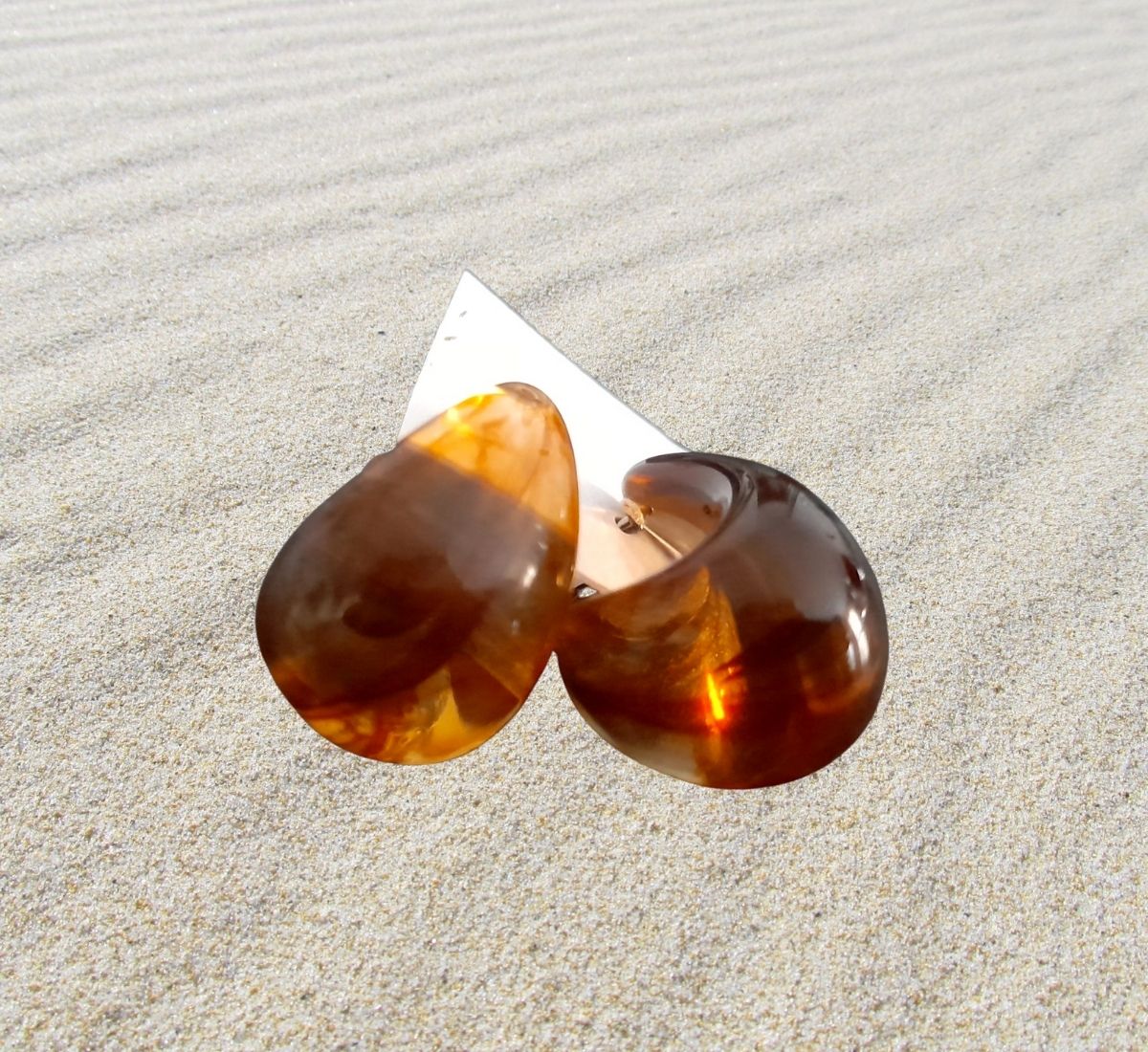 Reçine Halka Küpe - Amber